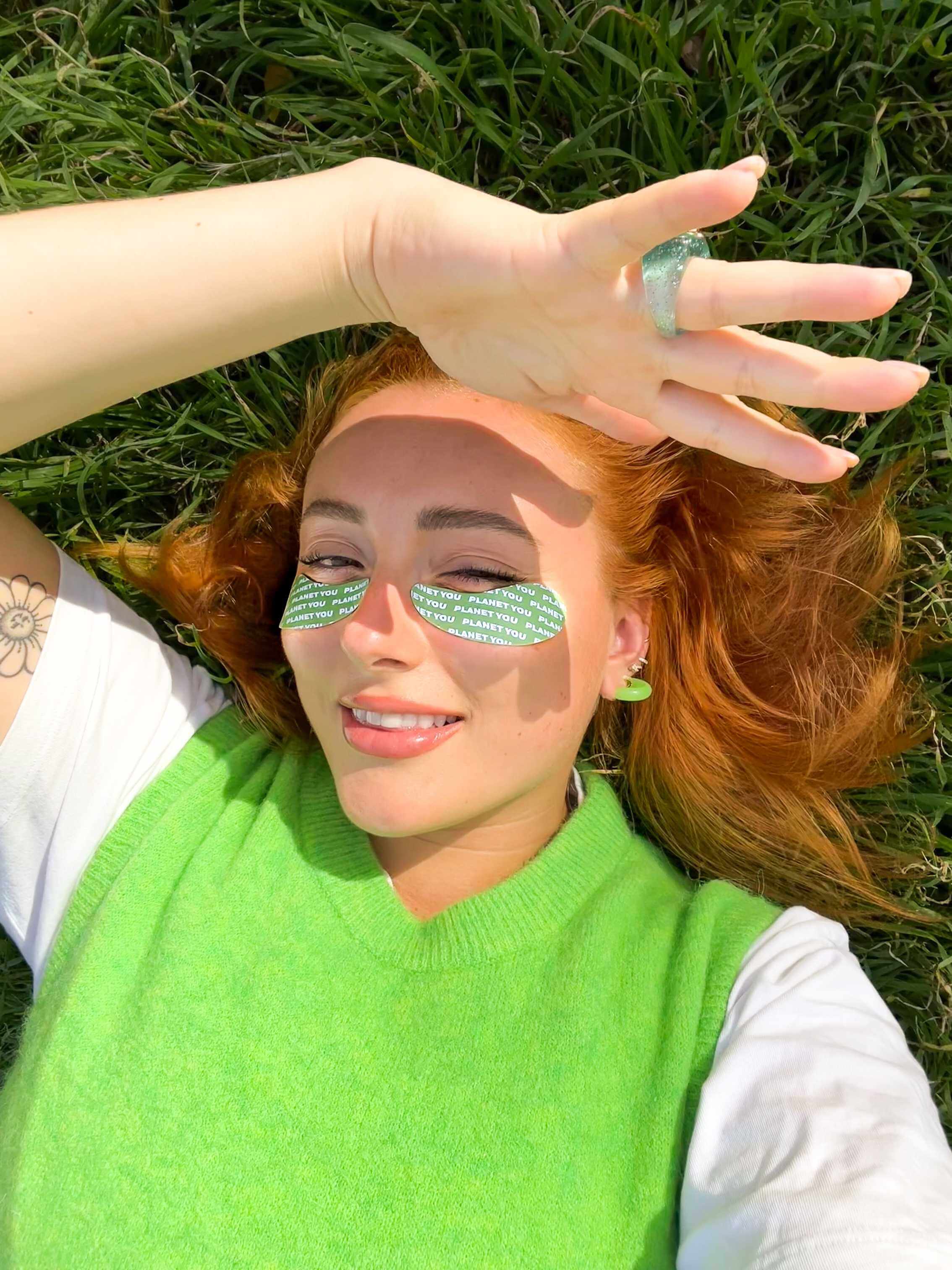 Reusable Eye Patches by Planet You INsert girl on the grass